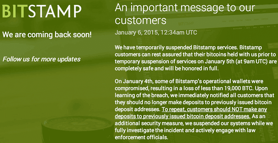 Bitstamp Hack Notice