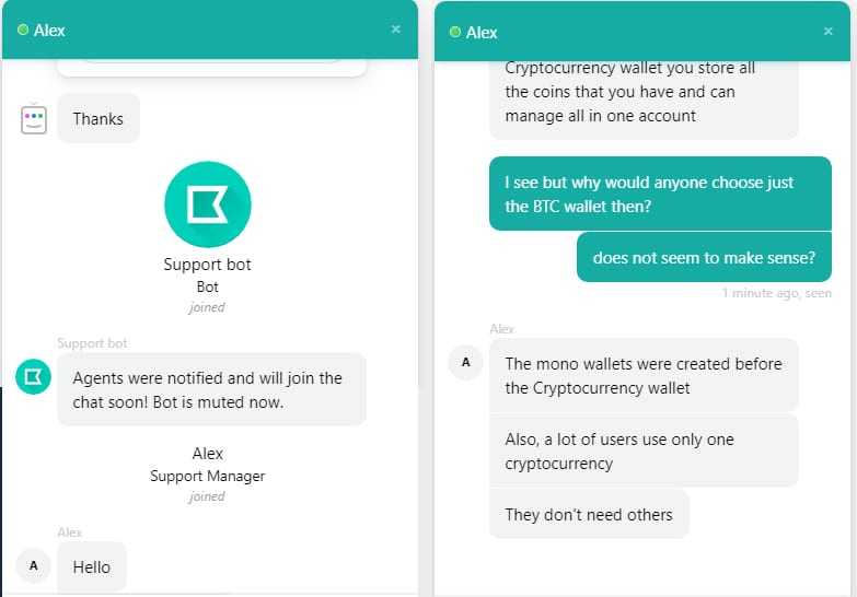 Freewallet Chat Support