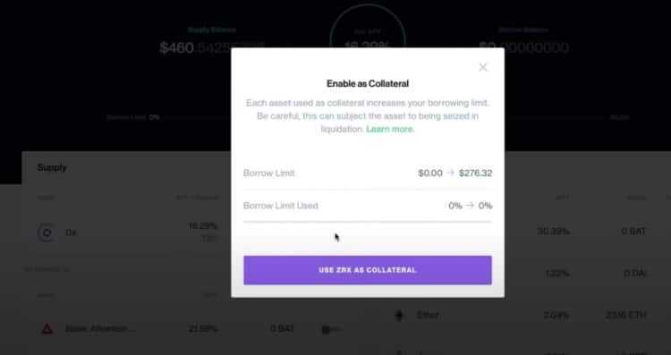 Enable As Collateral