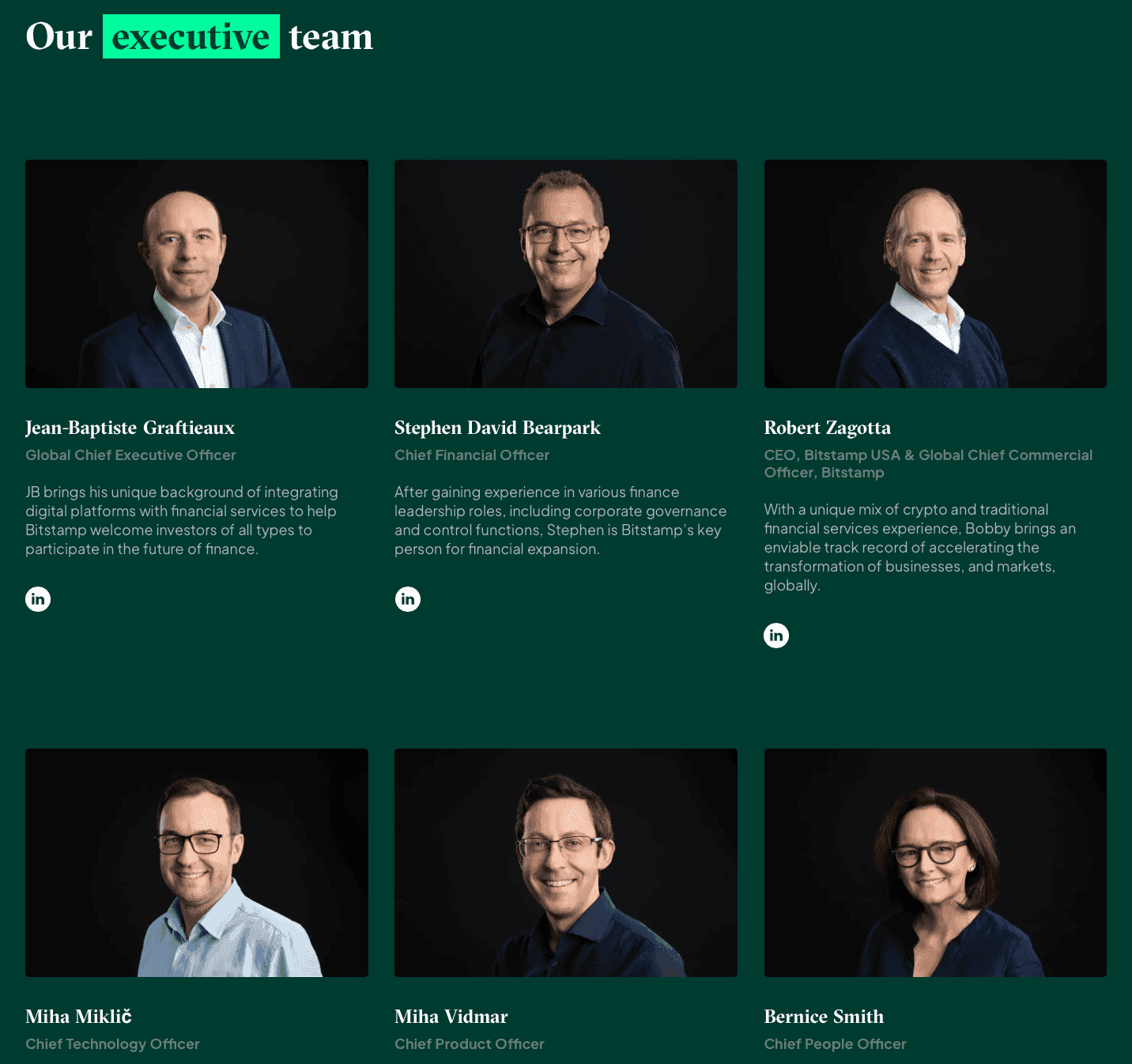 Bitstamp's Executive Team