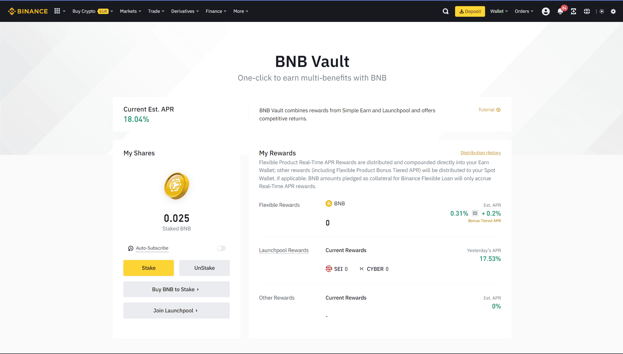 Binance BNB Vault