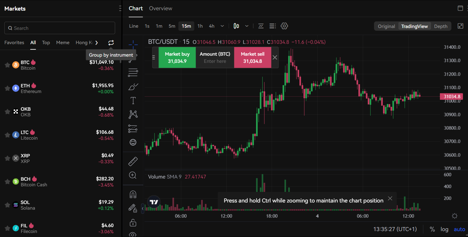 OKX Trading Interface
