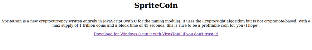 SpriteCoin Download Page