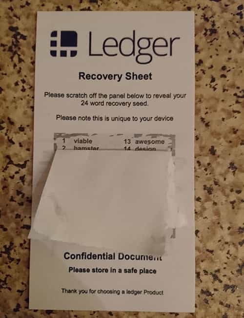 Recovery Seed Ledger Scam