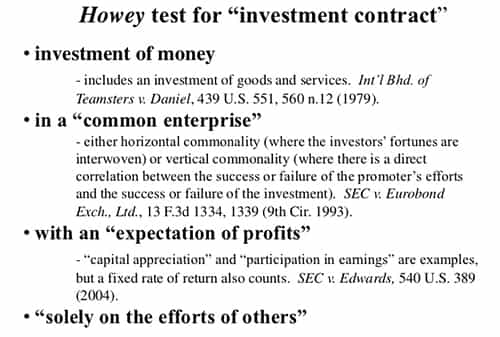 Howey Test Investment Contract Crypto