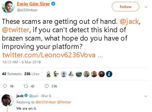 Jack Response Twitter Scams