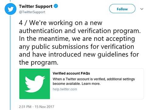 Twitter Verification Suspension