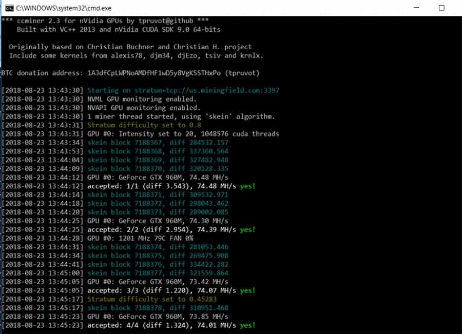 Mining DGB in Command Line