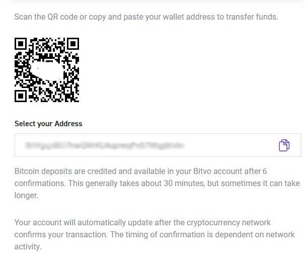 Bitcoin Deposit Address Bitvo