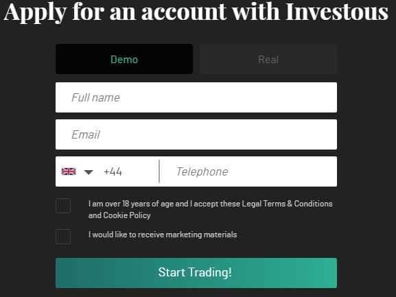 Demo Account Investous