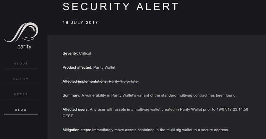 Parity Wallet Hack