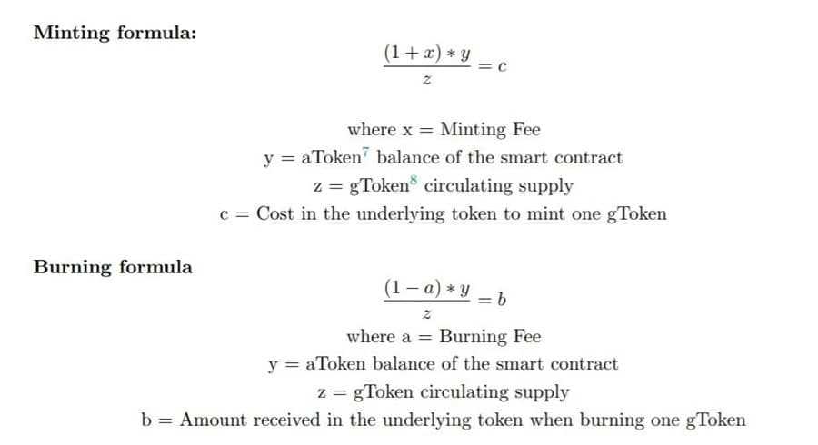 Growth DeFi Minting and Burning Equations