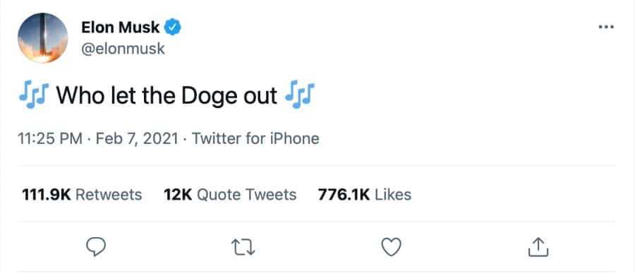 Elon Musk Doge Tweet