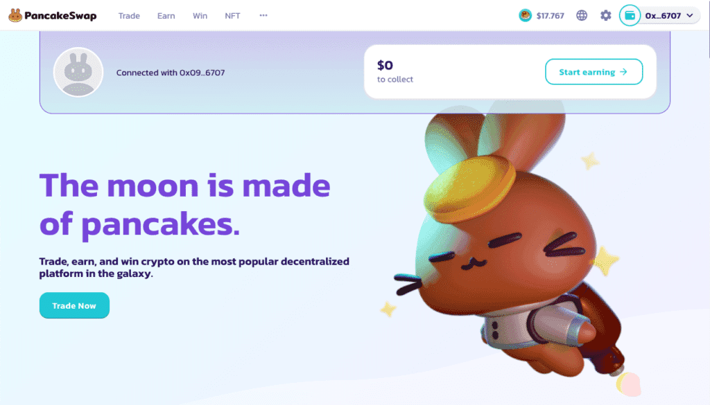 PancakeSwap homepage