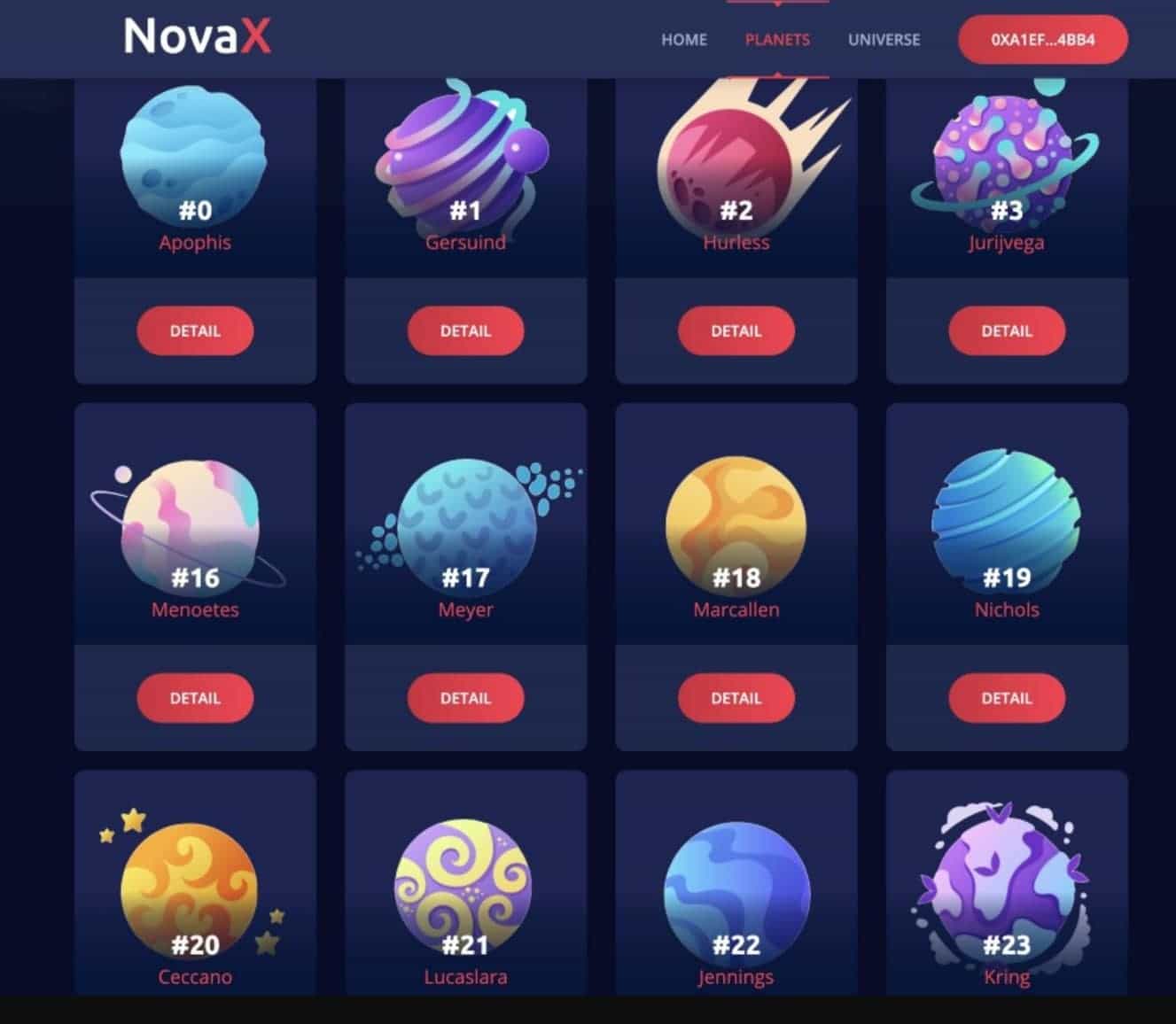 Nova X Planets