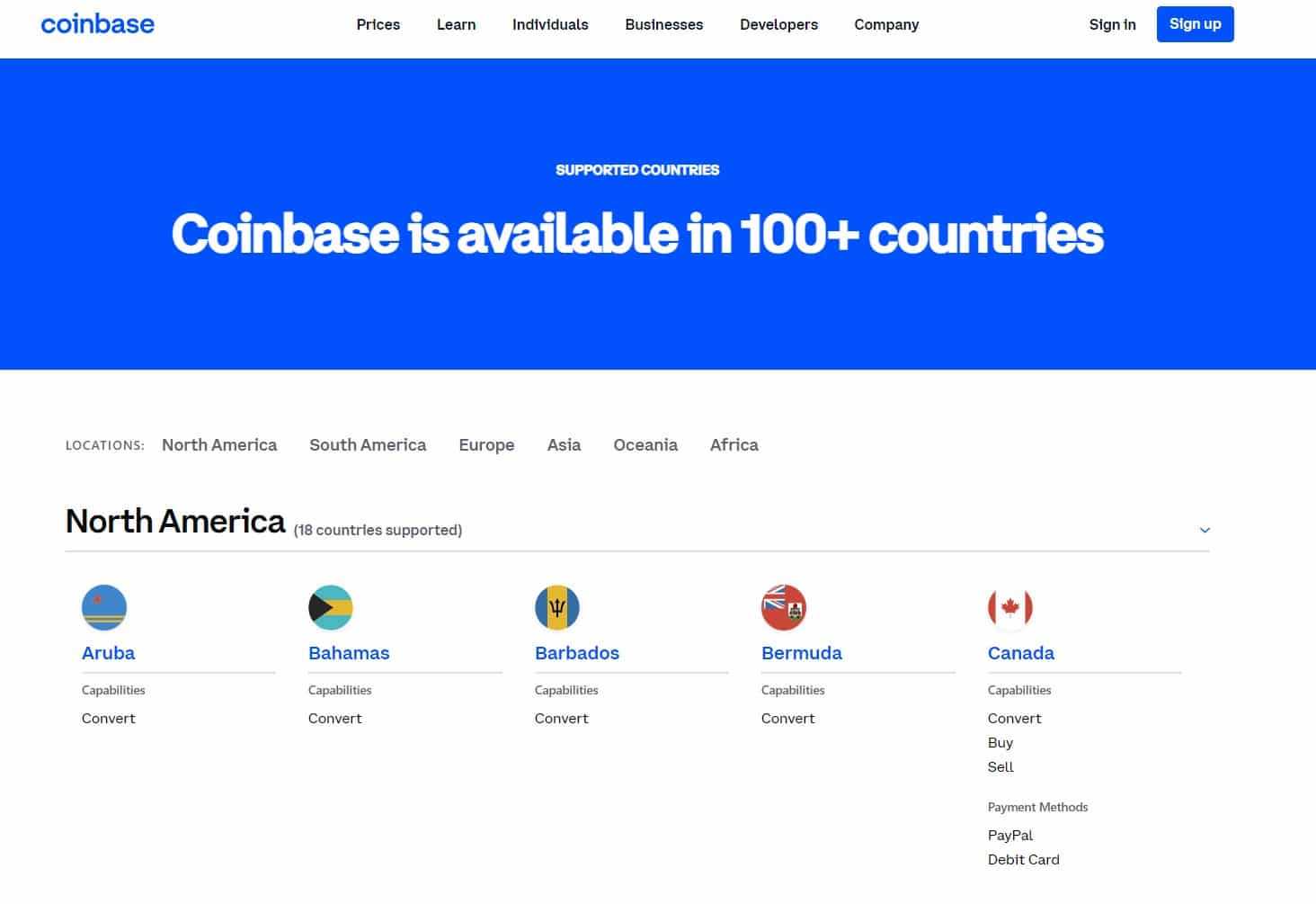 Coinbase Supported Countries