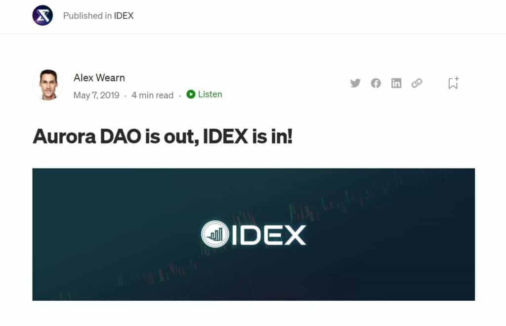IDEX rebrand announcement