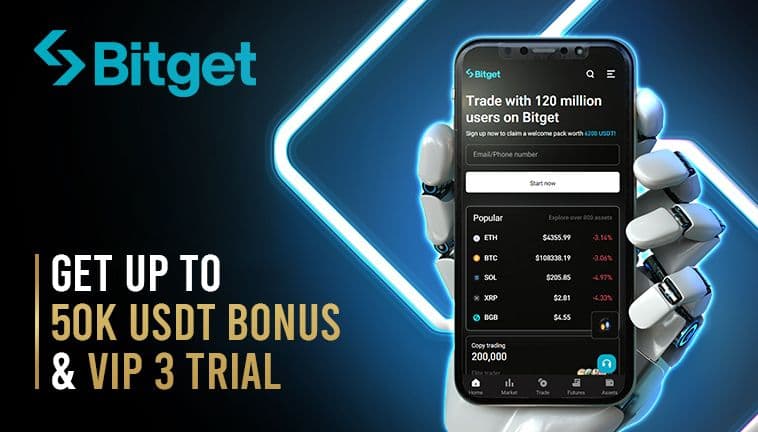 Bitget - Get up to 50K USDT Bonus + VIP3 Trial