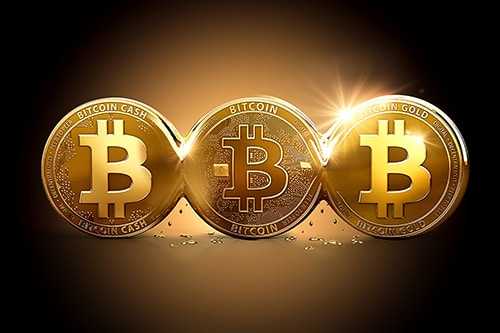 Bitcoin Cash, Bitcoin and Bitcoin Gold