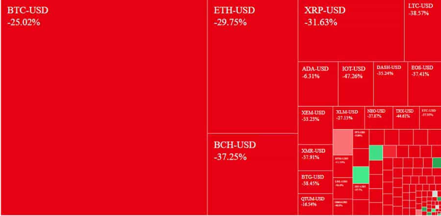 Cryptocurrency Market Losses