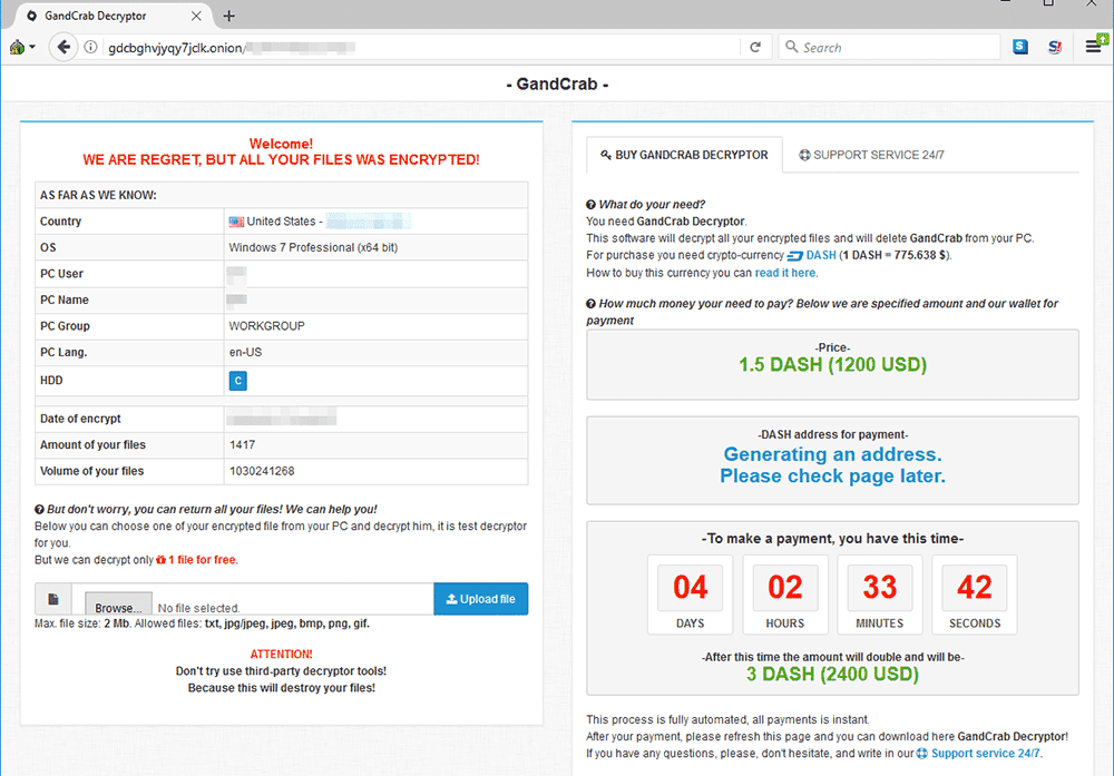 GandCrab Ransomware Note
