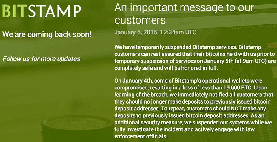 Bitstamp Hack Notice