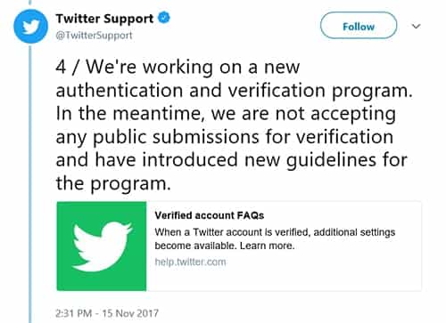 Twitter Verification Suspension
