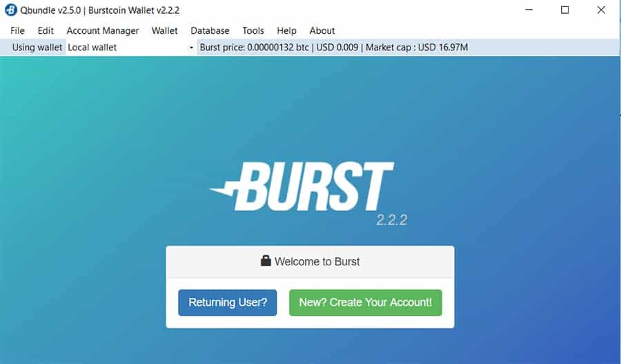 Creating a new burstcoin account