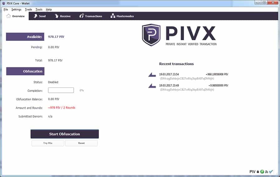PIVX Core Wallet