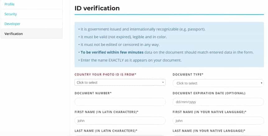 Paxful ID Verification