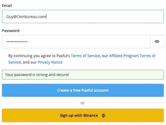 Paxful Signup Process