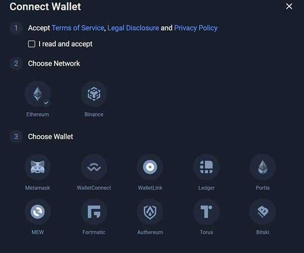 Connecting Wallet 1inch