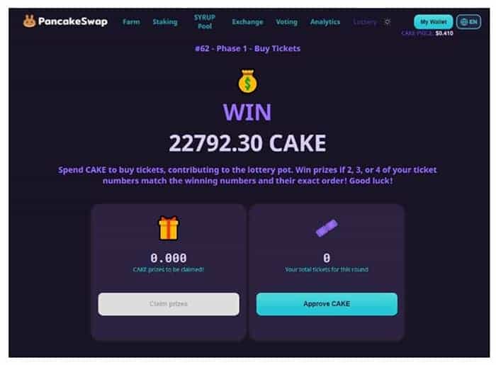 Pancake Swap Lottery