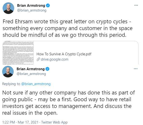 Brian Armstrong Tweets
