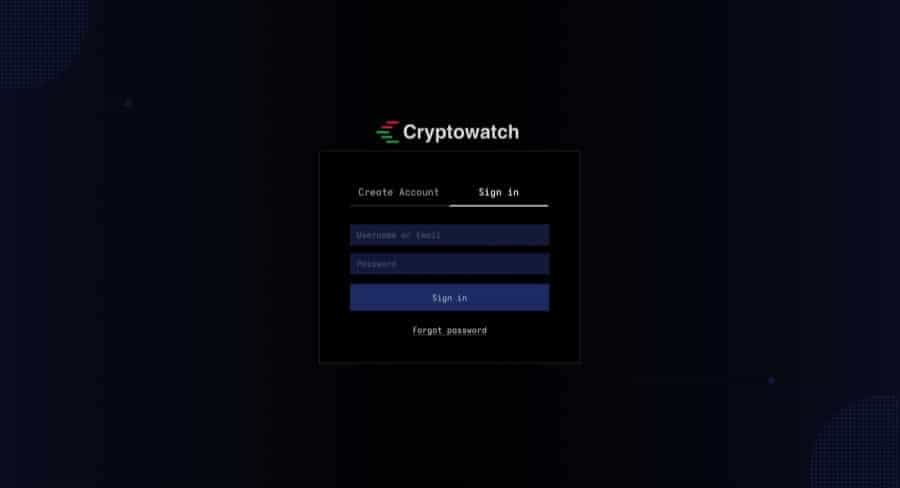 Create Account On Cryptowatch