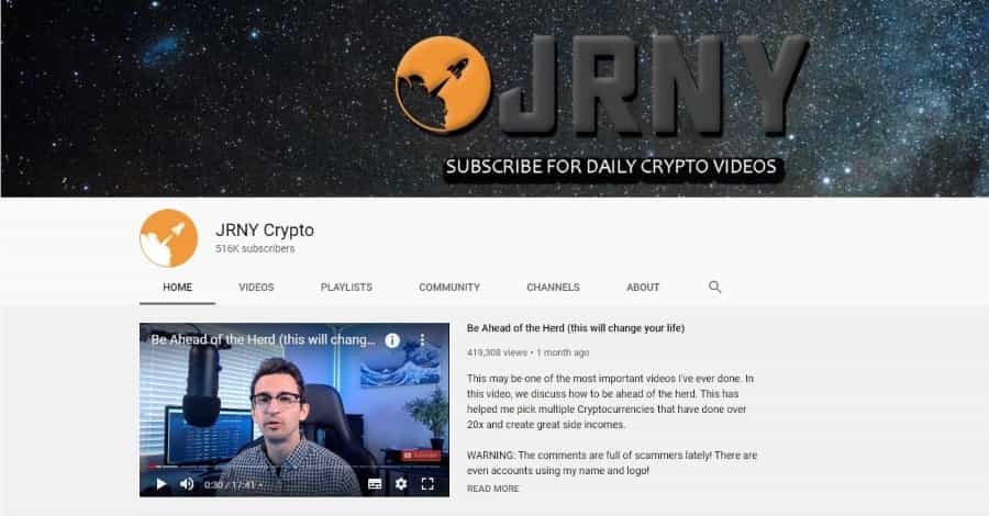 JRNY Crypto homepage