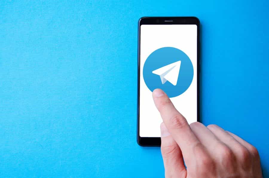 Telegram icon on phone