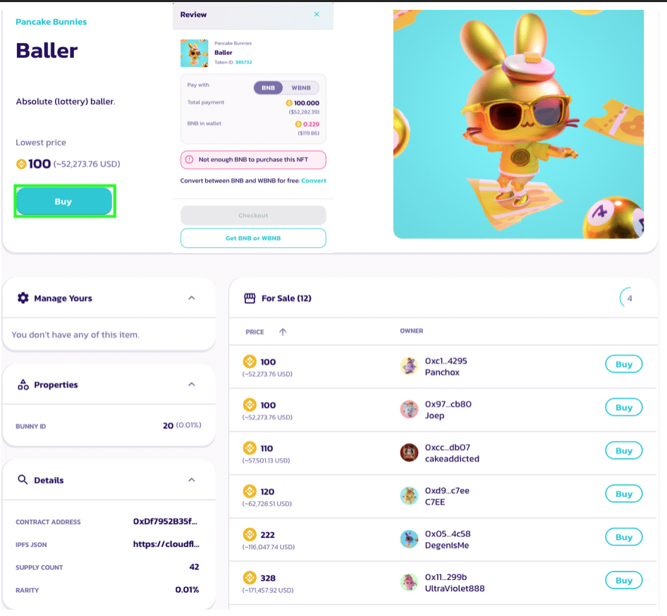 Baller Bunny with Buy Screen