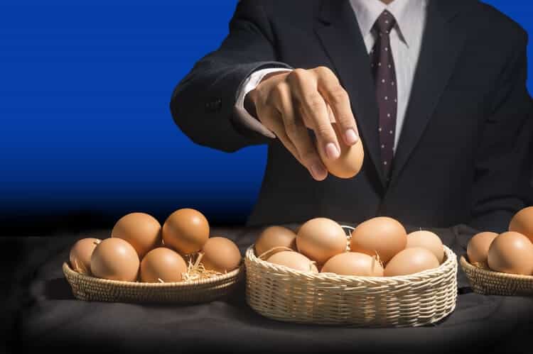 Business Eggs In Basket