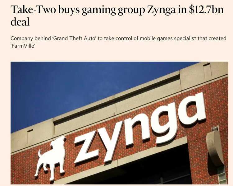 Take Two Buys Zynga