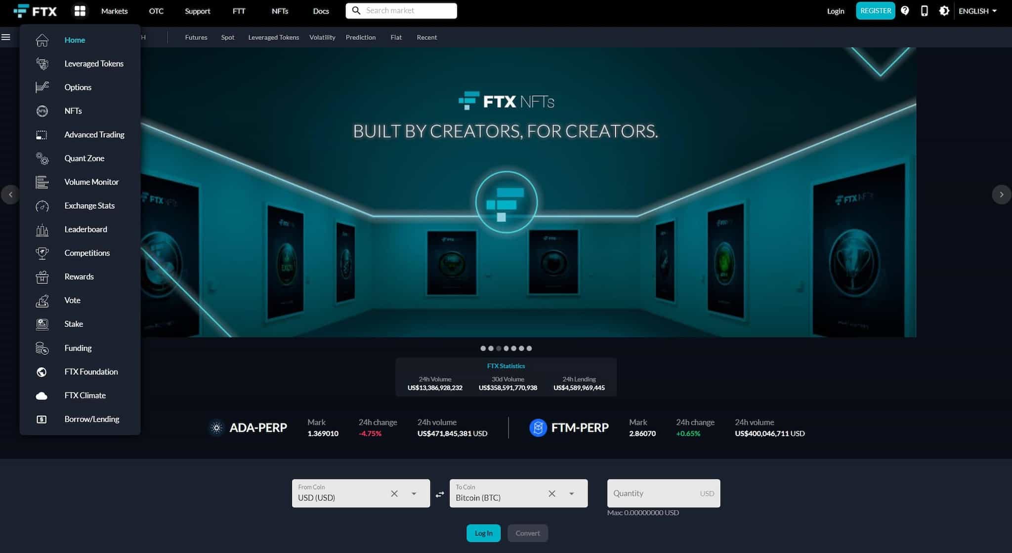 FTX Homepage