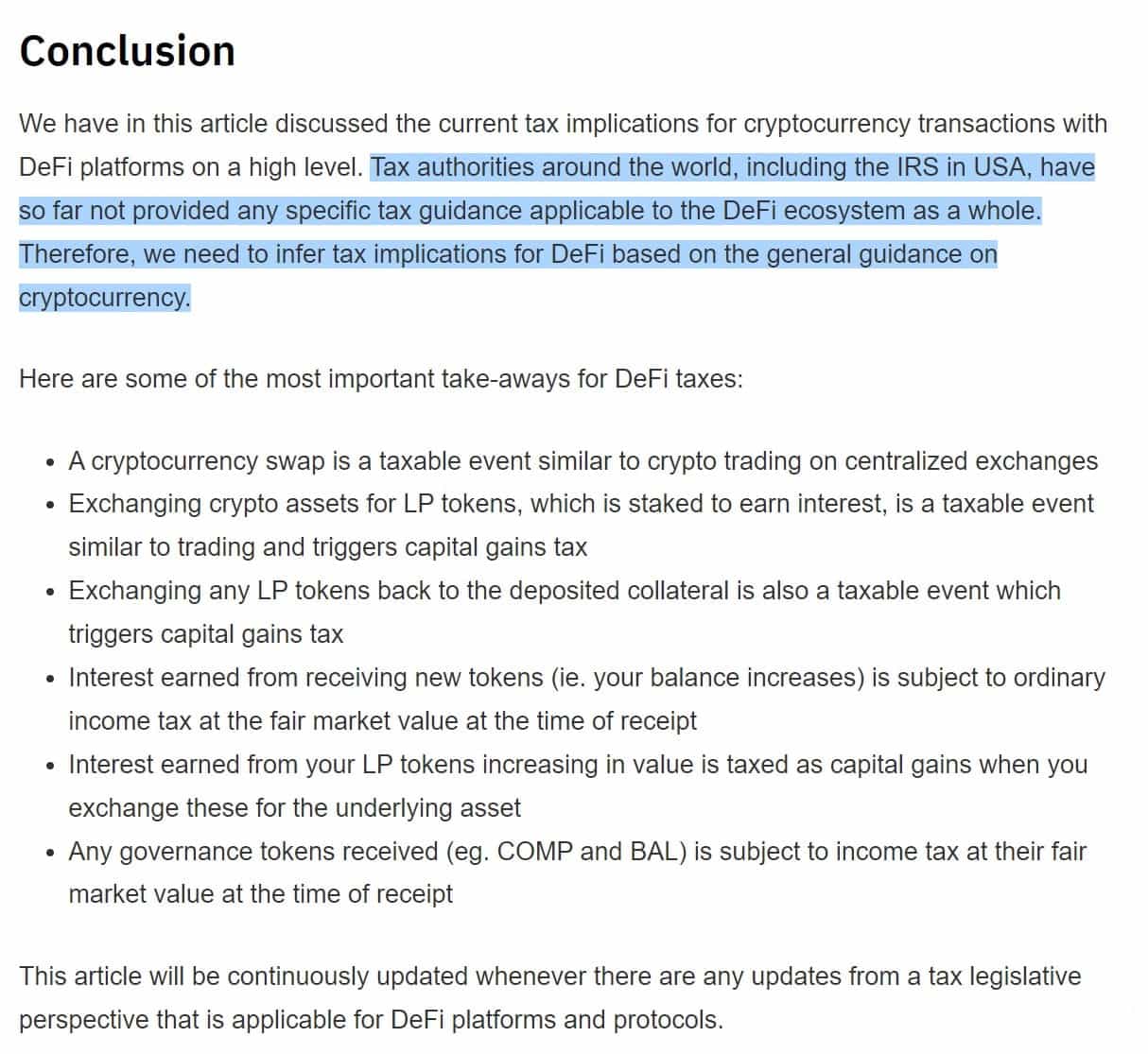 DeFi Tax Guidelines