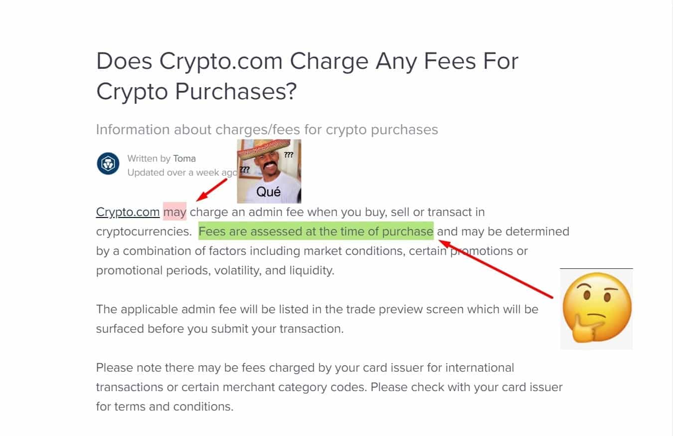 crypto.com fees 2
