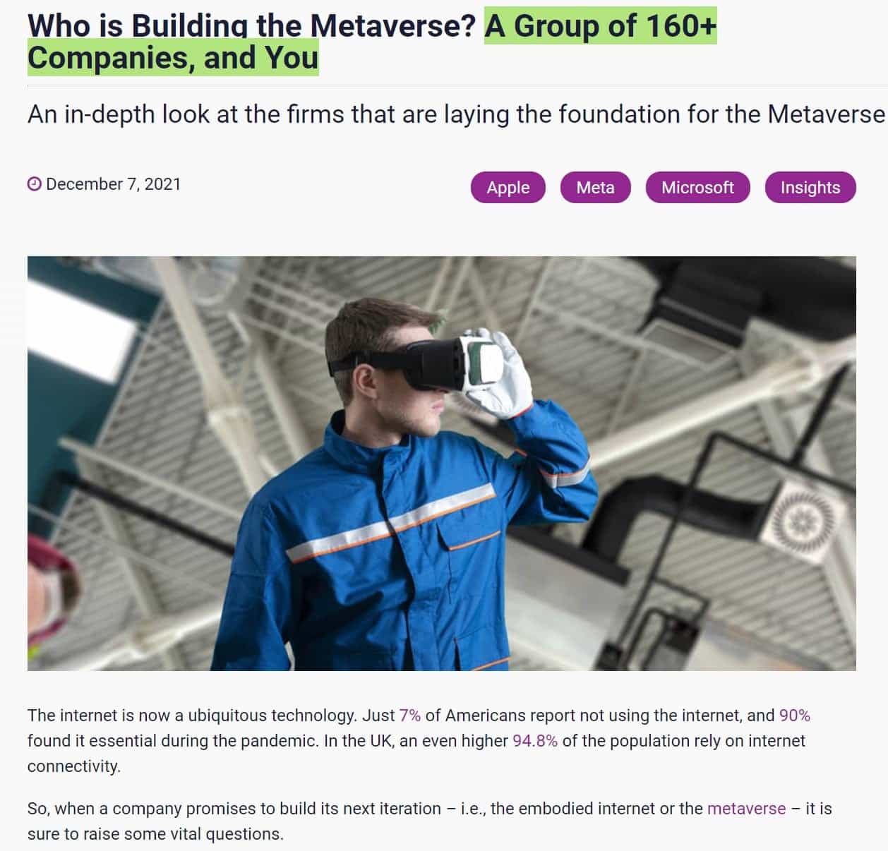 who is building a metaverse