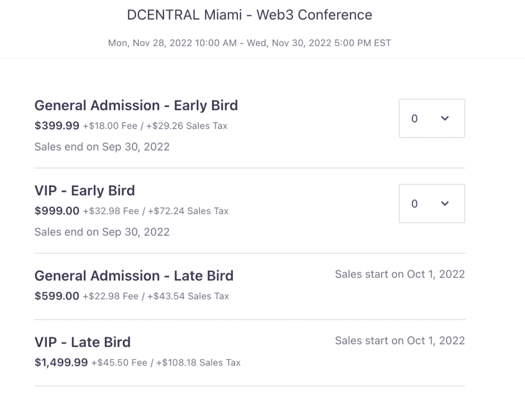 DCentral Tickets