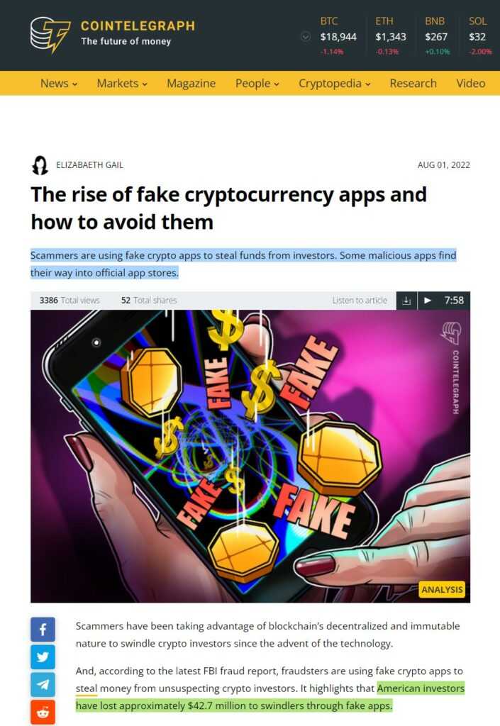Fake crypto apps