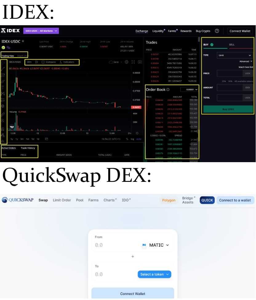 IDEX vs quickswap